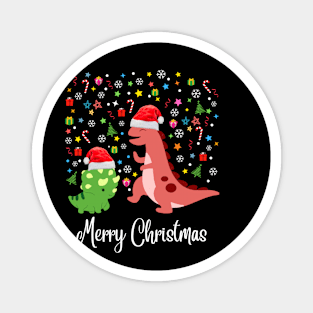 Funny Christmas Dinosaur T-Shirt Magnet